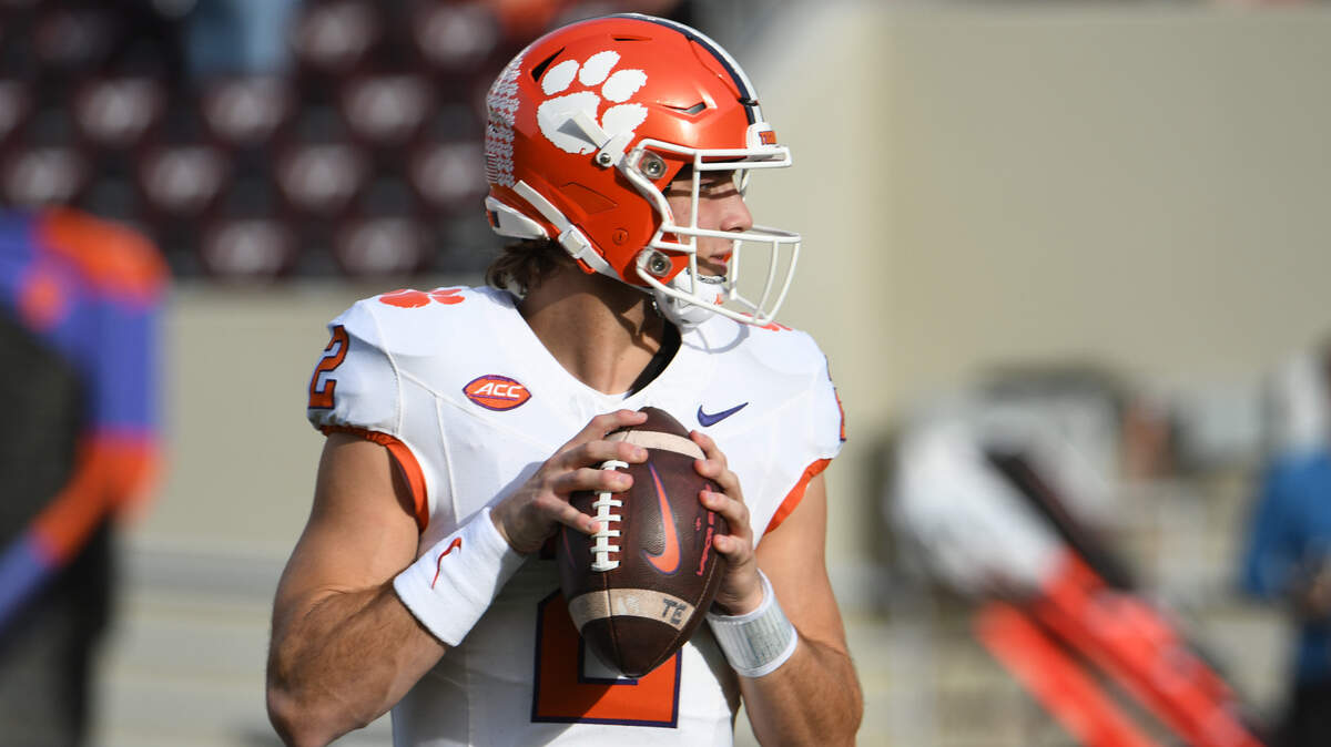 Nov 9, 2024; Blacksburg, Virginia, USA; Clemson Tigers quarterback Cade Klubnik (2) warms up before the game at Lane Stadium.