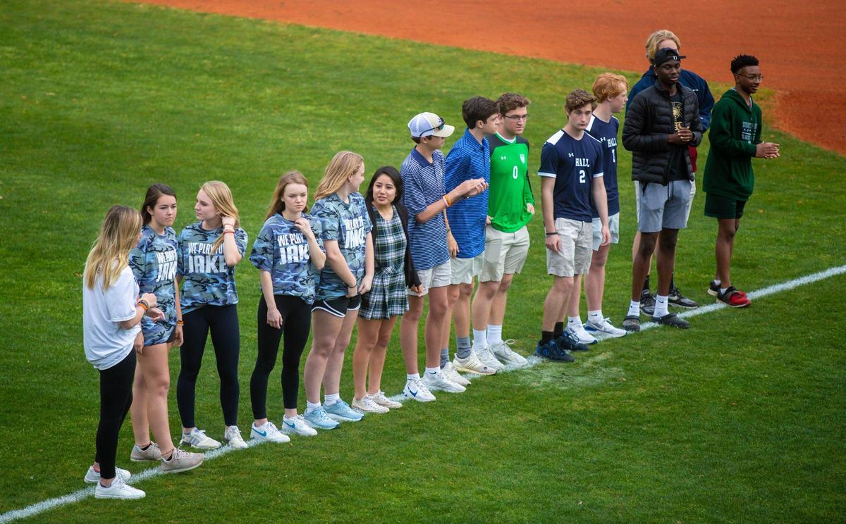 Heathwood Hall Spring sports seniors are recognized before the final baseball game before the suspension of the season due to the coronavirus. 
