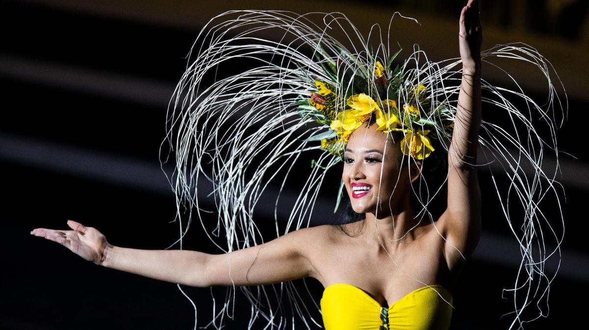 Brooke Vu performs a Tahitian dance in the Miss South Carolina Teen pageant at the Township Auditorium on Wednesday, June 23, 2021. She is Miss North Charleston.