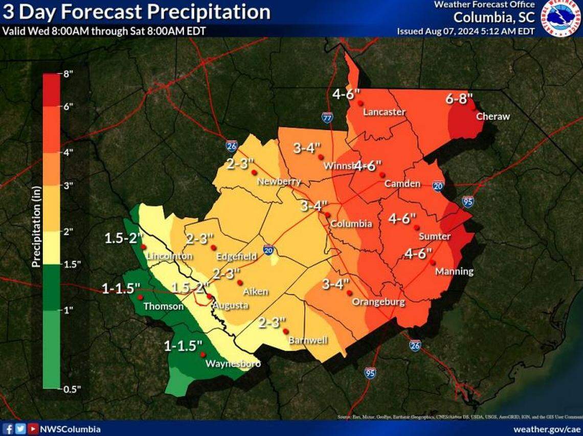 Tropical Storm Debby is forecast to further impact the Midlands.
