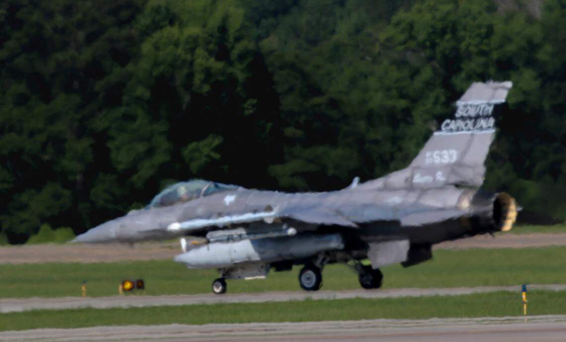 The 169th Fighter Wing of the South Carolina Air National Guard is temporarily stationed at the Columbia Metropolitan Airport while renovations take place at their home at McEntire Joint National Guard Base. The unit, with 25 F-16 jets will conduct its training daily.