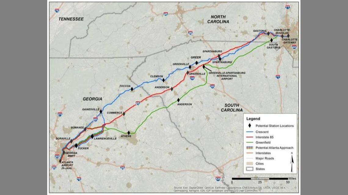 Transportation planners are taking comments on route options for high speed rail from Atlanta to Charlotte.