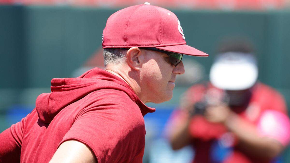 South Carolina head coach Mark Kingston watches from the dugout during an NCAA college regional baseball game against James Madison in Raleigh, N.C., Friday, May 31, 2024.