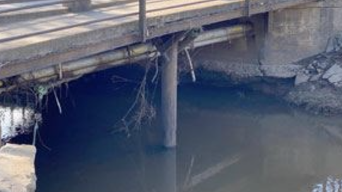 This Greenville bridge over the Reedy River was damaged by floodwaters in the aftermath of Hurricane Helene.