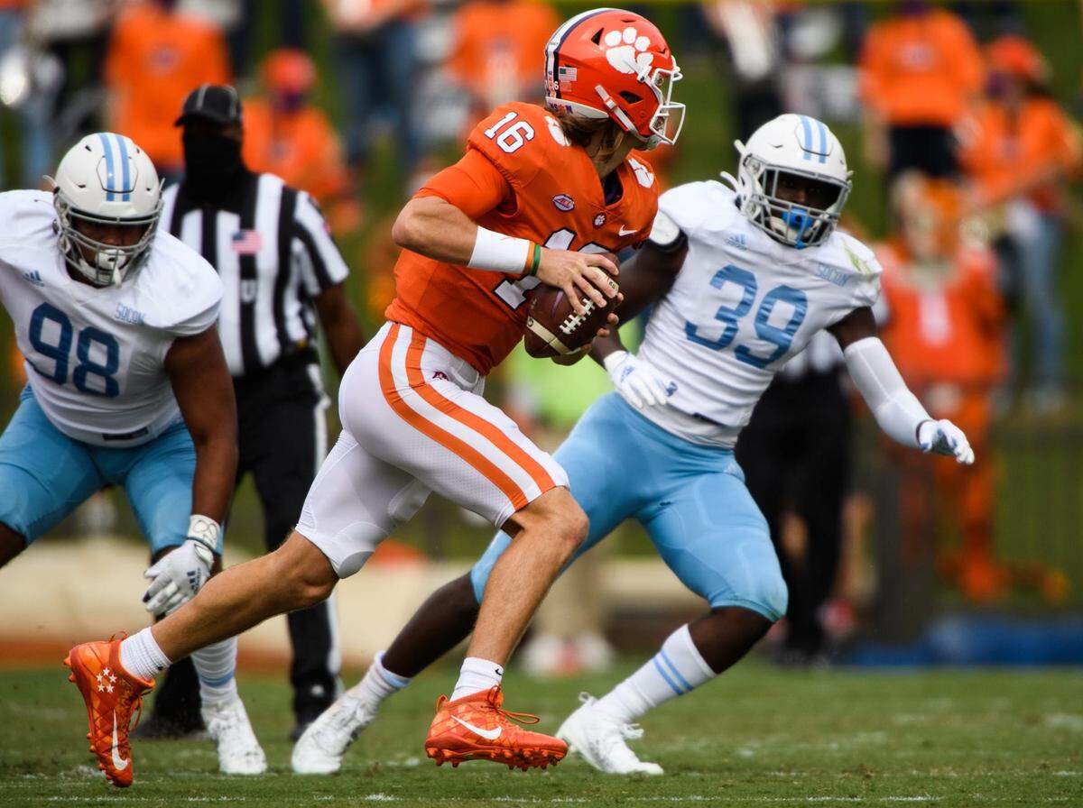 Trevor Lawrence (16) was Clemson’s starting quarterback the last time the Tigers football team played The Citadel, an FCS military college in Charleston.