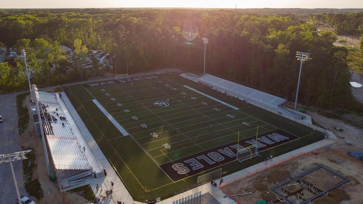 The Gray Collegiate War Eagles now play all their home games at their new on-campus field.