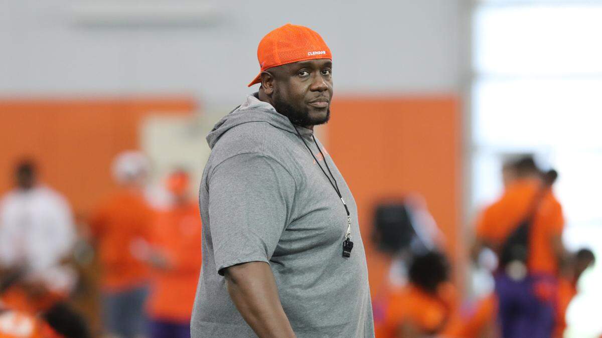 Clemson football’s Nick Eason at spring practice March 2, 2022.