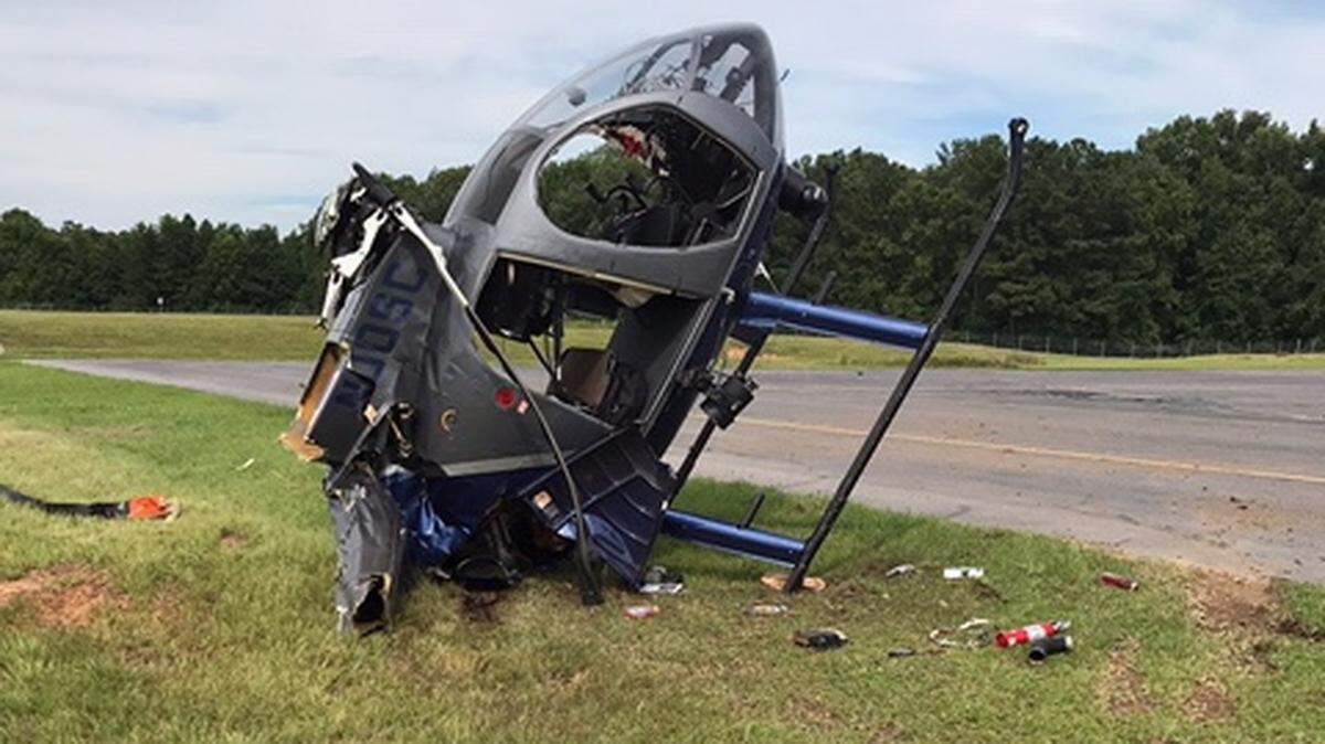 A law enforcement helicopter crashed at Summerville Airport.