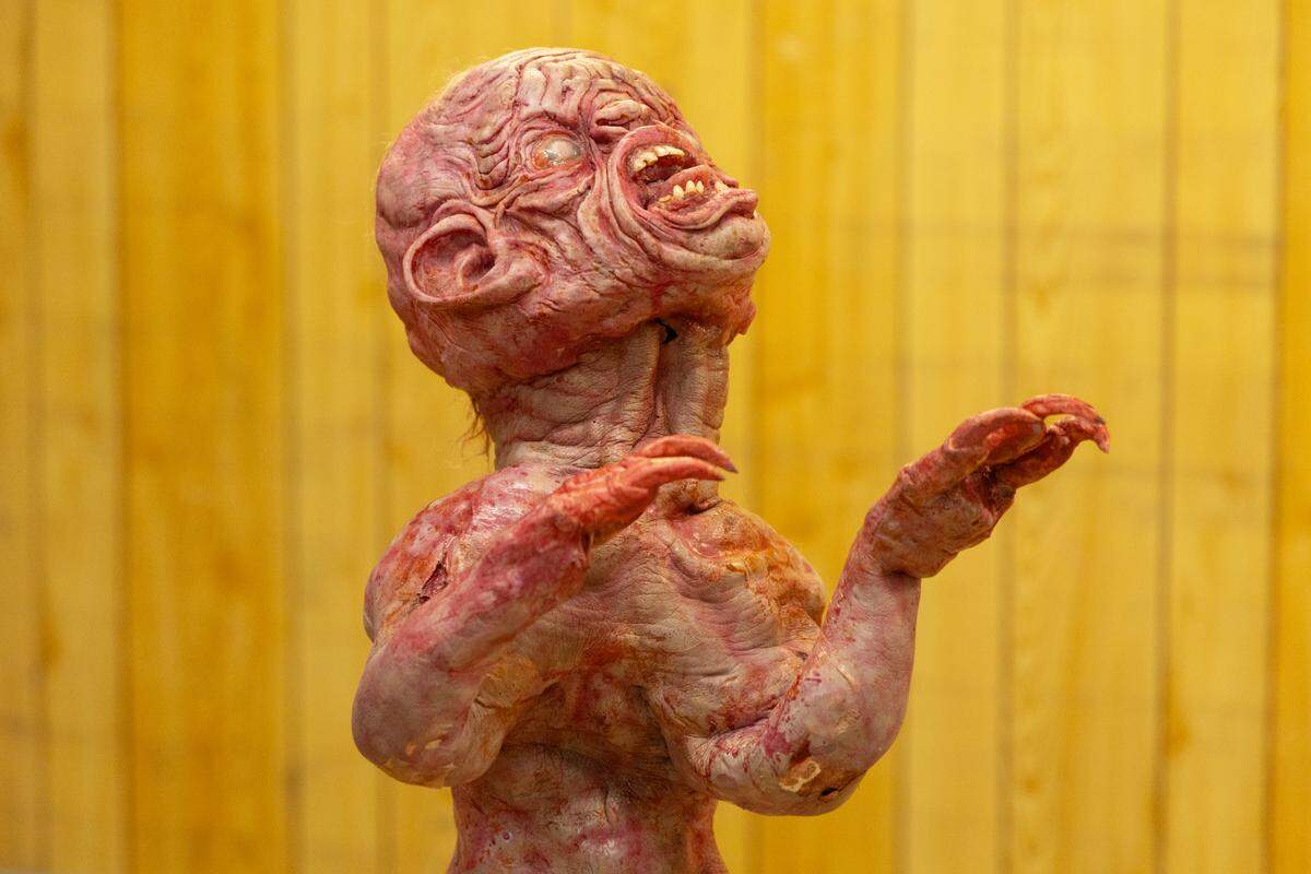 The Aleph, a prop from the horror film Pater Noster and the Mission of Light, at Papa Jazz Record Shoppe on Friday, November 15, 2024. The prop was made by the director’s friend Joe Castro, a professional prop maker, and uses actual hair from one of the film’s protagonists.