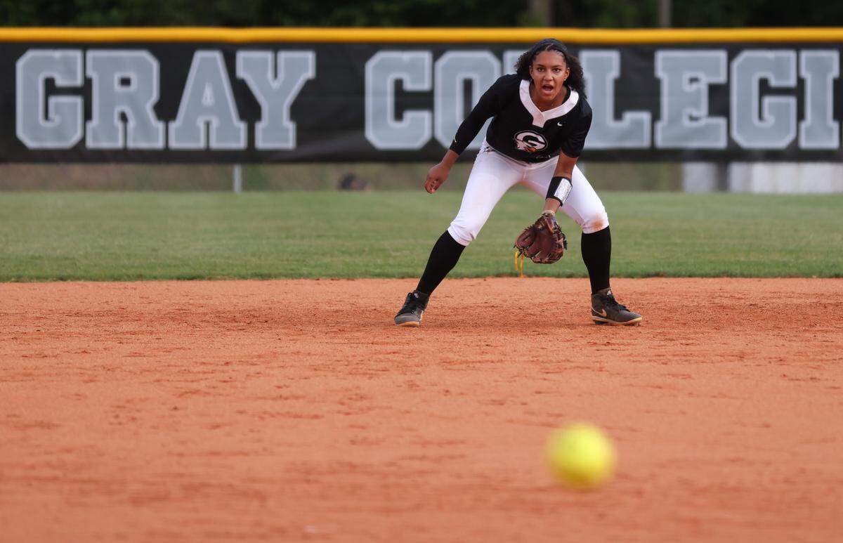 Aspen Boulware (2) prepares to field a ball during Game 2 of the Class 2A SCHSL Softball Series at Gray Collegiate in West Columbia on Wednesday, May 22, 2024.