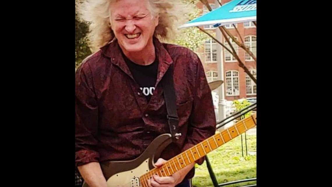 Ruba Say playing with his band the Comsic Rays at Granby Grill in March 2021 in Columbia.