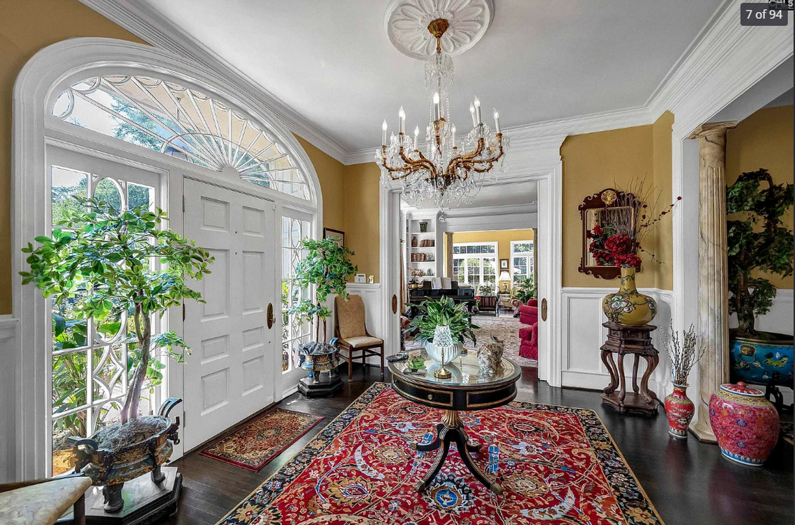 A private elevator, a temperature-controlled wine cellar and four gas fireplaces are among the amenities highlighted in a $2.35 million, 5-bedroom home for sale in the Wales Garden neighborhood.