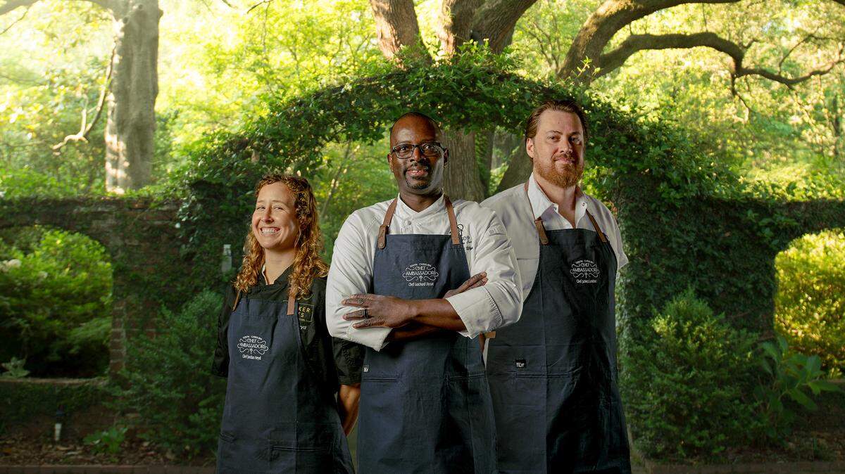 Chefs, from left, Jordan Heyd, Guichard Ulysse and James London were named 2026 SC Chef Ambassadors by Gov. Henry McMaster.
