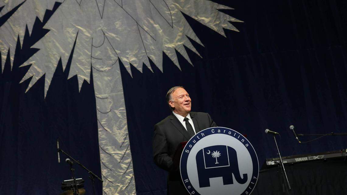 Former Secretary of State Mike Pompeo speaks during the Silver Elephant Gala at the Columbia Convention Center in South Carolina last summer.