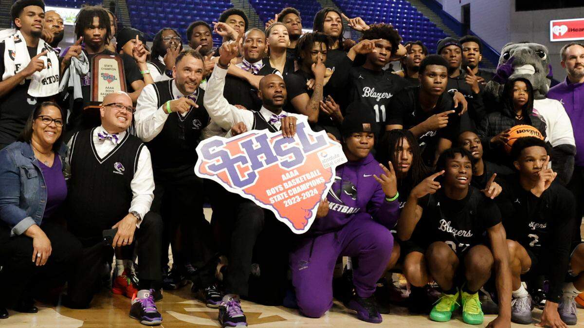 The Ridge View Blazers won the Class 4A boys basketball championship game on Saturday, March 2, 2024 at the Florence Center. Ridge View beat Riverside 55-52.