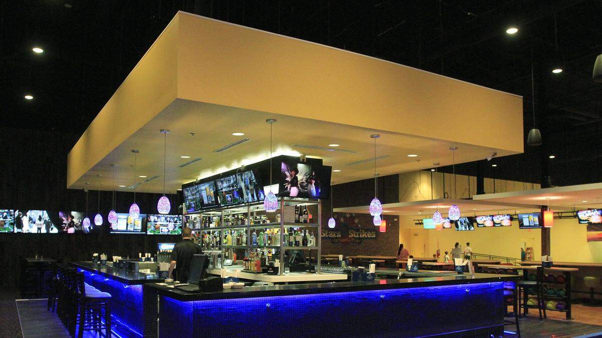 Stars and Strikes plans to open an entertainment complex in Irmo this year. This is the bar area of the company’s Columbus, Georgia, complex.