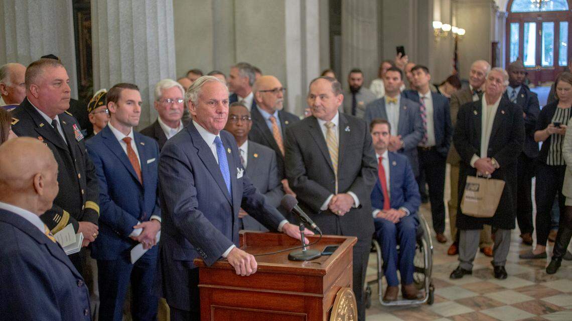 S.C. Gov. Henry McMaster announced support Tuesday, Feb. 19, 2019, for legislation establishing the Division of Veteran Affairs as a cabinet-level agency to coordinate and elevate veterans‘ issues in the state.