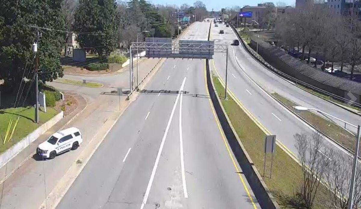 A Columbia Police Department patrol vehicle was the only car on a section of I-126 following a crash.