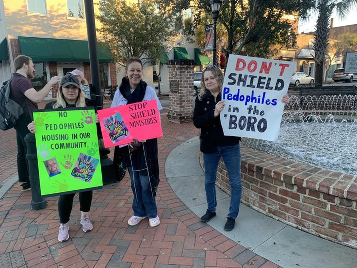 Some Walterboro residents used the attention on the trial as an opportunity to bring attention to their own cause. They were protesting the building of a halfway house,