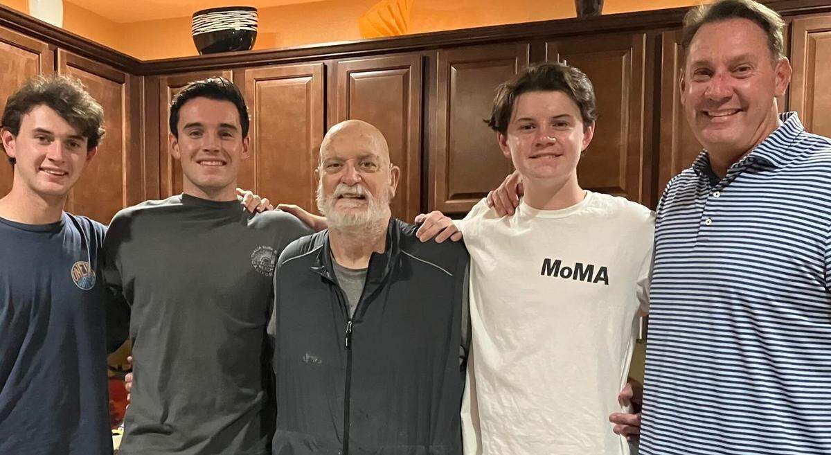 From left: Zack, Nick, Kirk Sr., Blake and Kirk Jr. The Davidsons’ grandfather (6-foot-6) joked that his 6-10 son and his three grandsons (who are all 6-9 or taller) made him the short one in this picture.