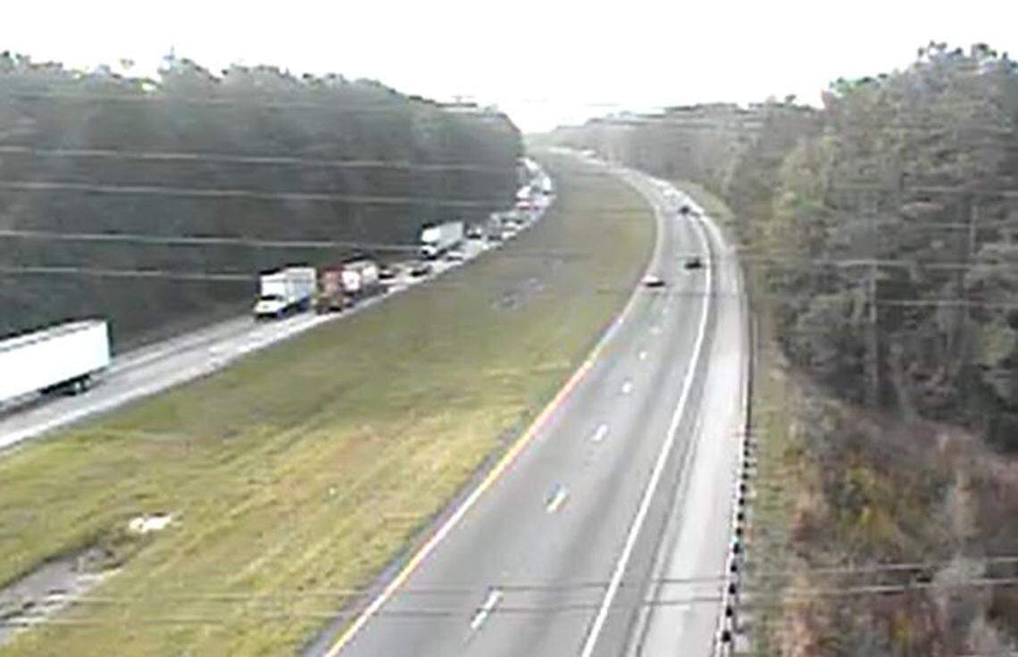 Vehicles were backed up for miles on an interstate heading toward Charlotte from Columbia, according to the South Carolina Department of Transportation.