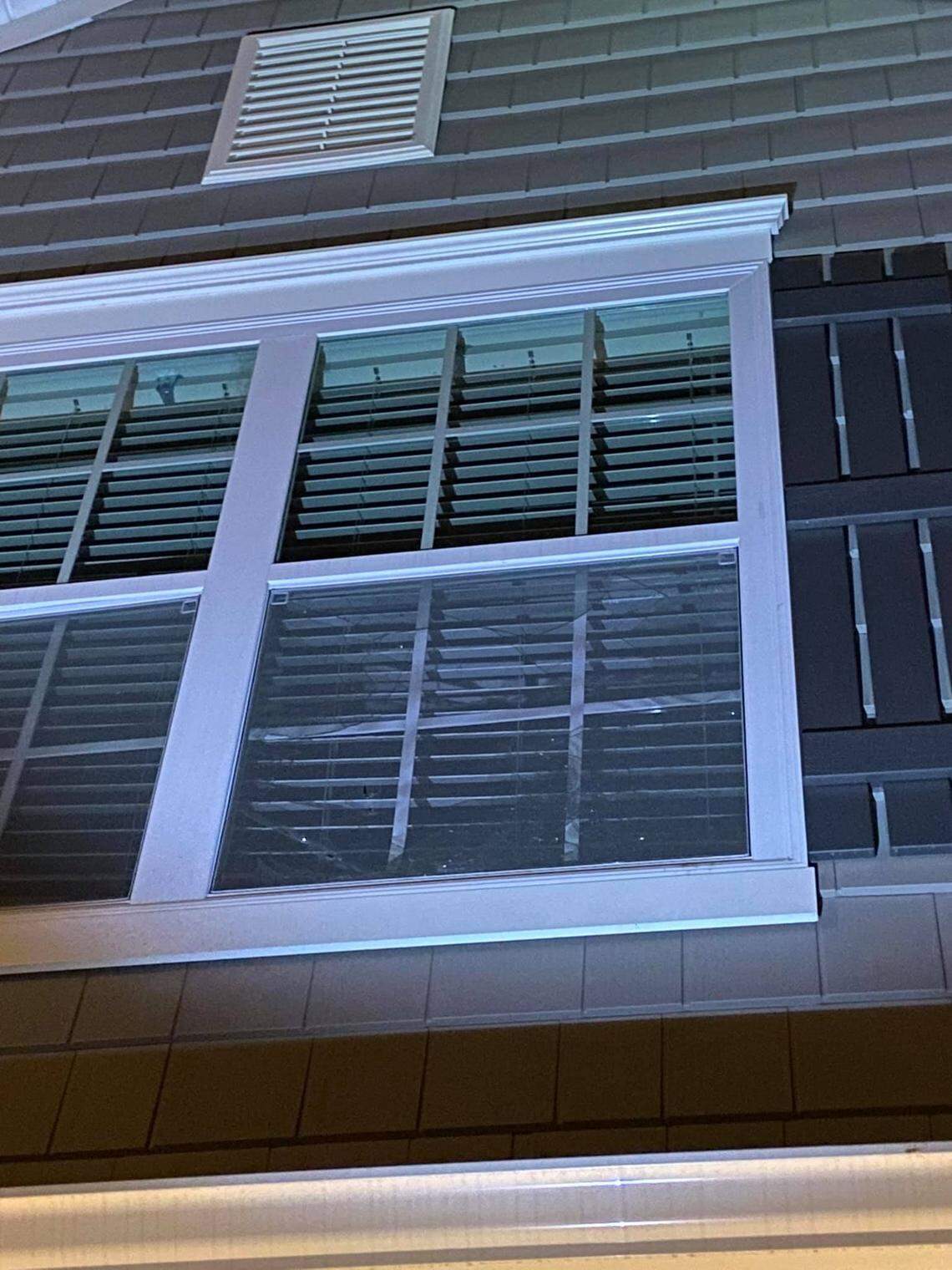 Vandalism at the Columbia home of a man who was charged with assault and battery is being investigated.