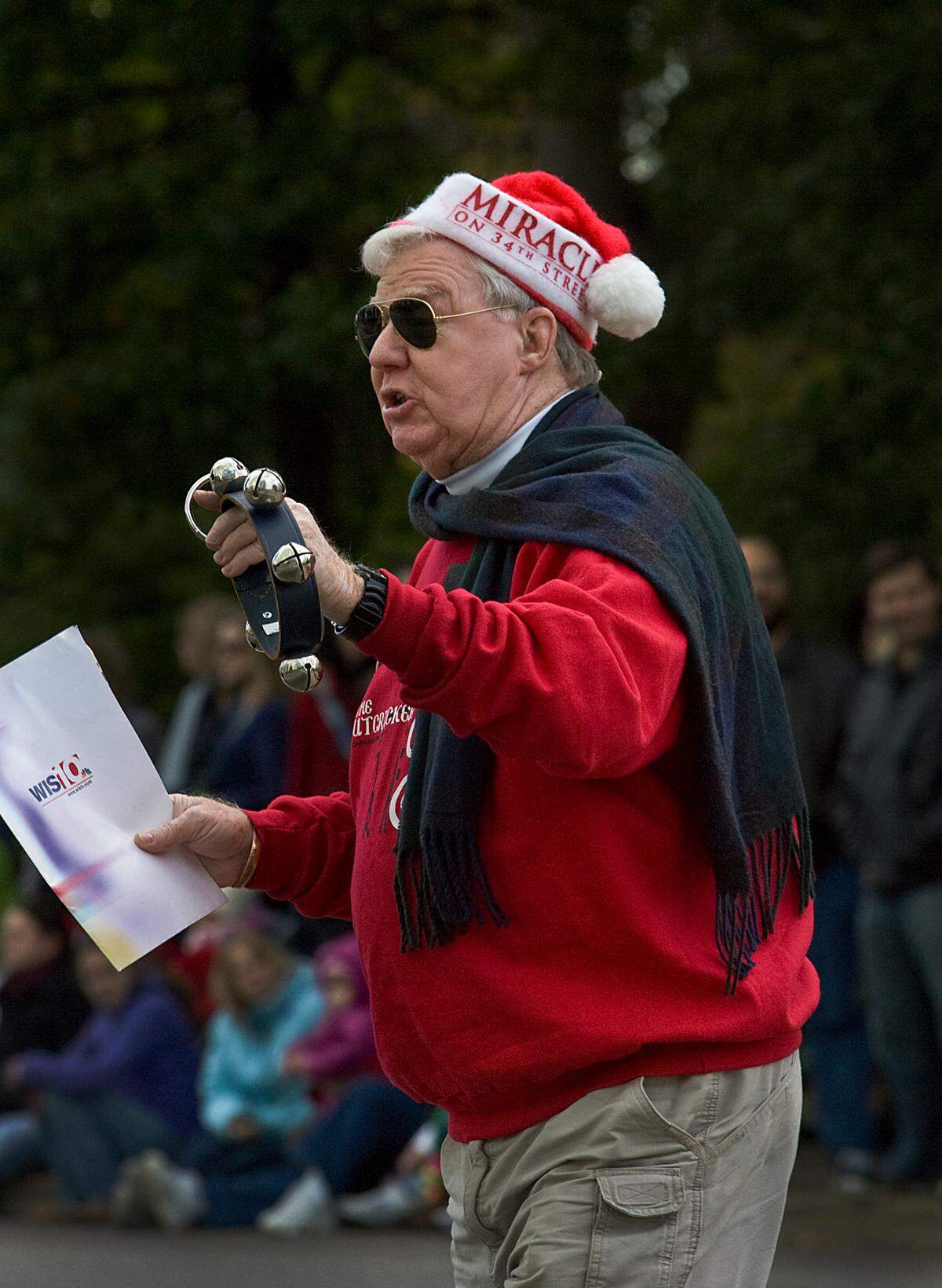 Joe Pinner revs up the crowd at the 57th annual Carolina Carrillon Parade on Gervais Street in Columbia.