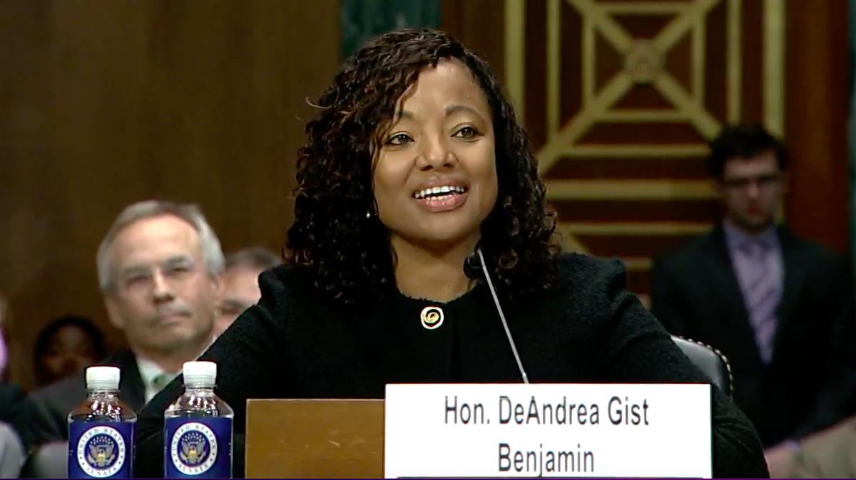 South Carolina Judge DeAndrea Gist Benjamin answered questions from the Senate Judiciary Committee on Tuesday, Nov. 15, 2022.