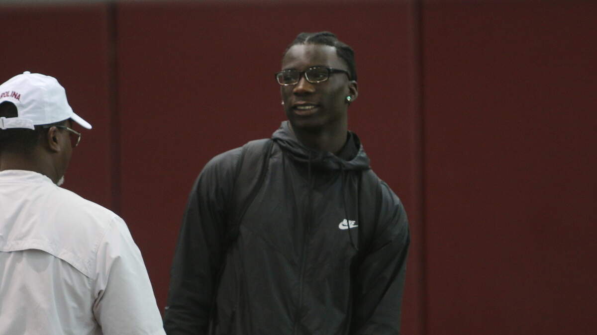 Gamecocks tailback recruit Lovasea Carroll visiting during a camp