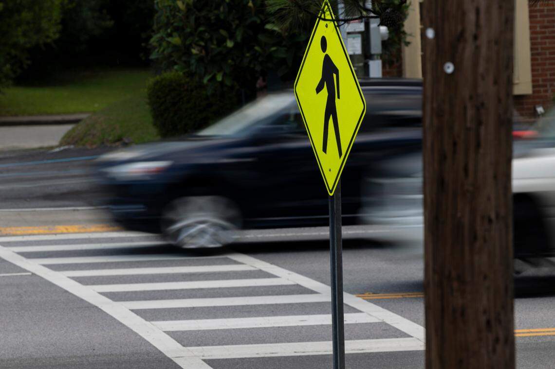 Pedestrian crossings along Millwood Avenue on Tuesday, June 11, 2024.