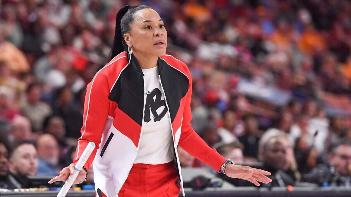 South Carolina coach Dawn Staley during the SEC tournament at Bon Secours Wellness Arena.