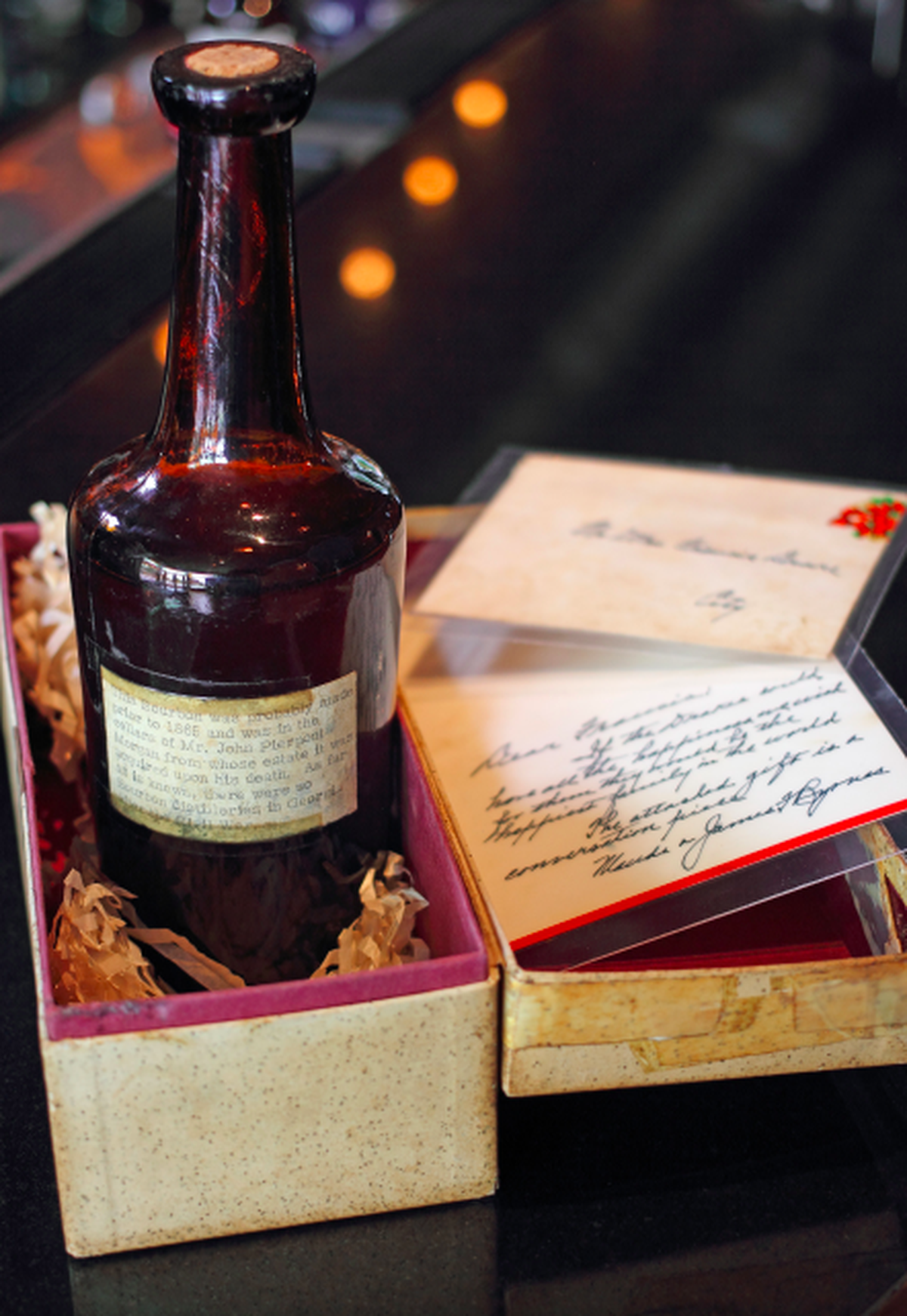 The world’s oldest surviving bottle of whiskey was found with a note that called the bottle a “conversation piece.”