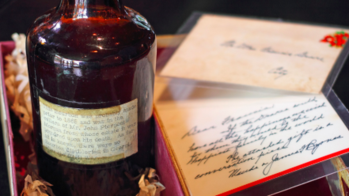 The world’s oldest surviving bottle of whiskey was found with a note that called the bottle a “conversation piece.”