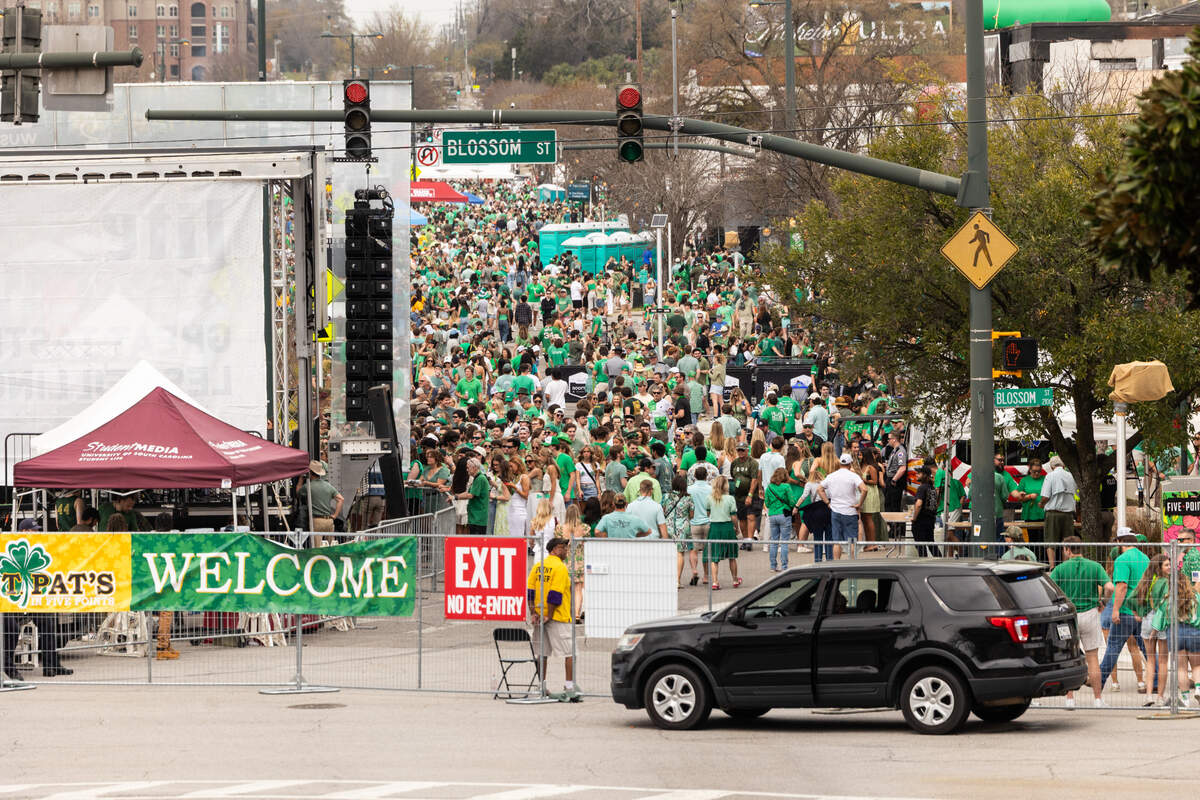 The St. Pat’s in Five Points festival from Harden Street in Columbia, South Carolina on Saturday, March 15, 2025.