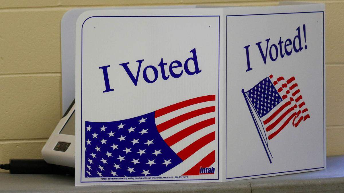 An electronic voting machine.