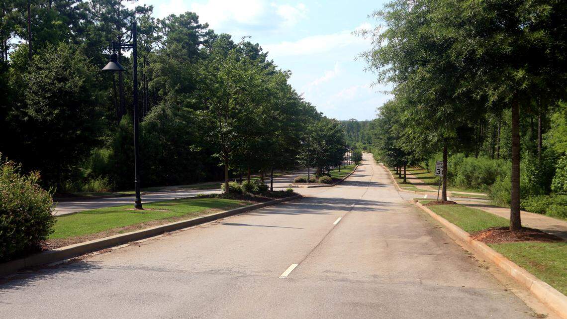 Four lanes run through vacant lots in the Brighton development and the attached Chapin Business & Technology Park. July 9, 2024