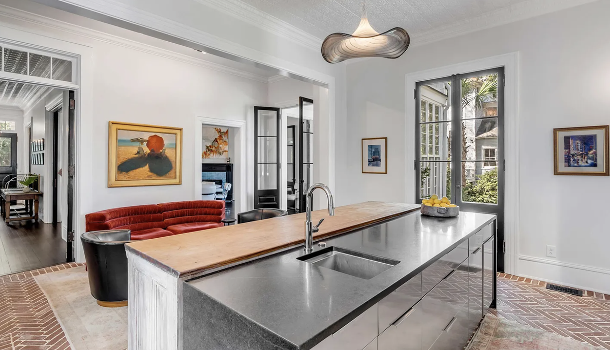 The kitchen is part of an addition that includes a scullery.