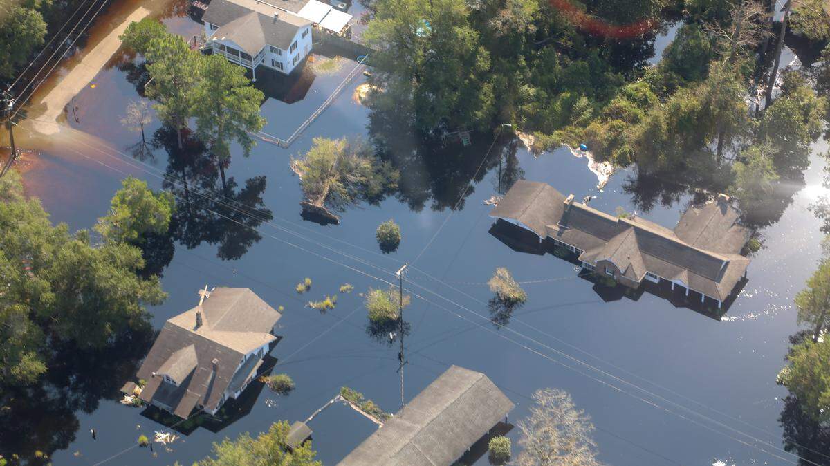 The town of Nichols, S.C. was flooded as rainwater from Hurricane Florence flowed downstream in the Lumber and Little Pee Dee rivers. The town was also flooded in 2015 after Hurricane Matthew. 9/21/18