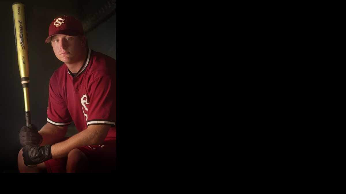 Drew Meyer as a USC shortstop in May 2002 in the Sarge Frye Field dugout.