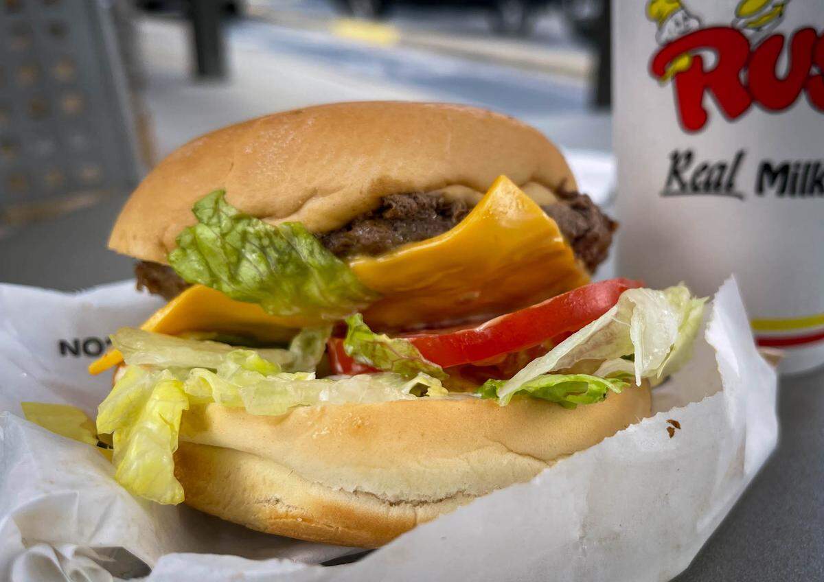 The chili cheese burger from Rush’s.