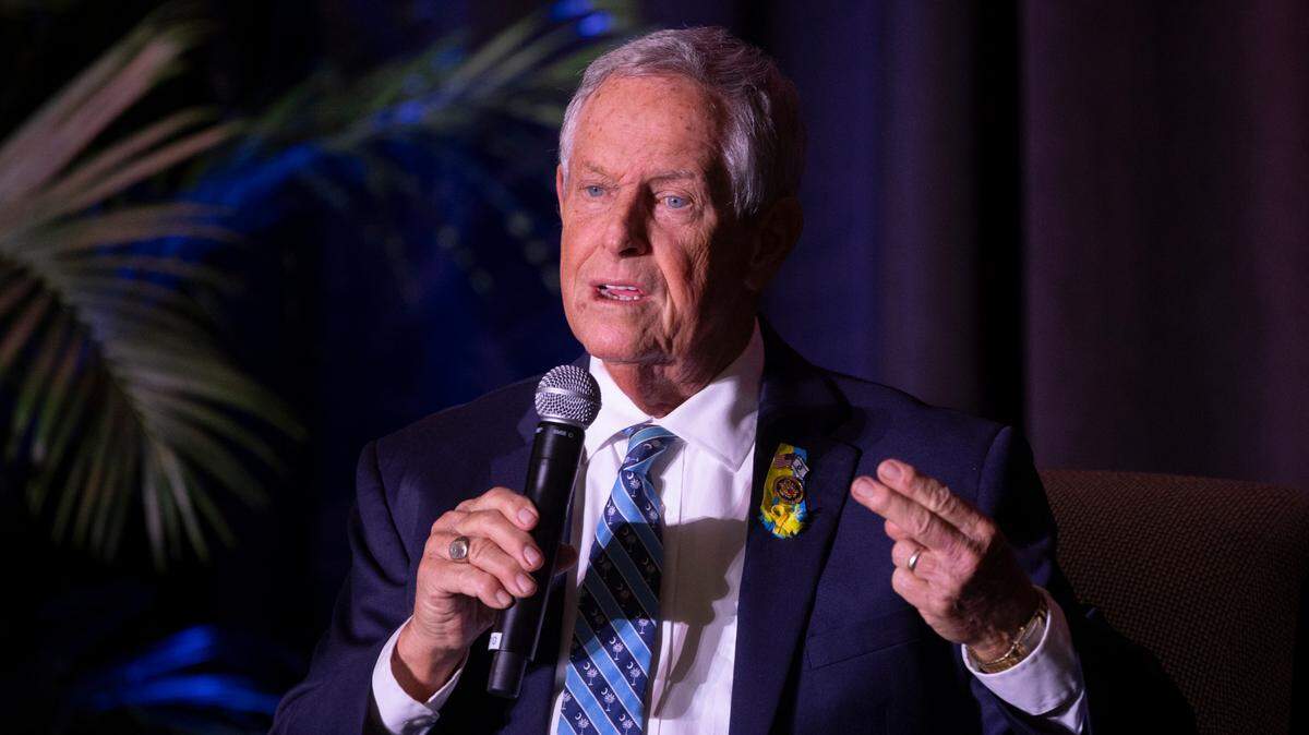 U.S. Rep. Joe Wilson, R-Springdale speaks during the South Carolina Chamber of Commerce Washington Night on Wednesday, Aug. 28, 2024. The event, at the Pastides Alumni Center, featured speakers from the South Carolina congressional delegation.