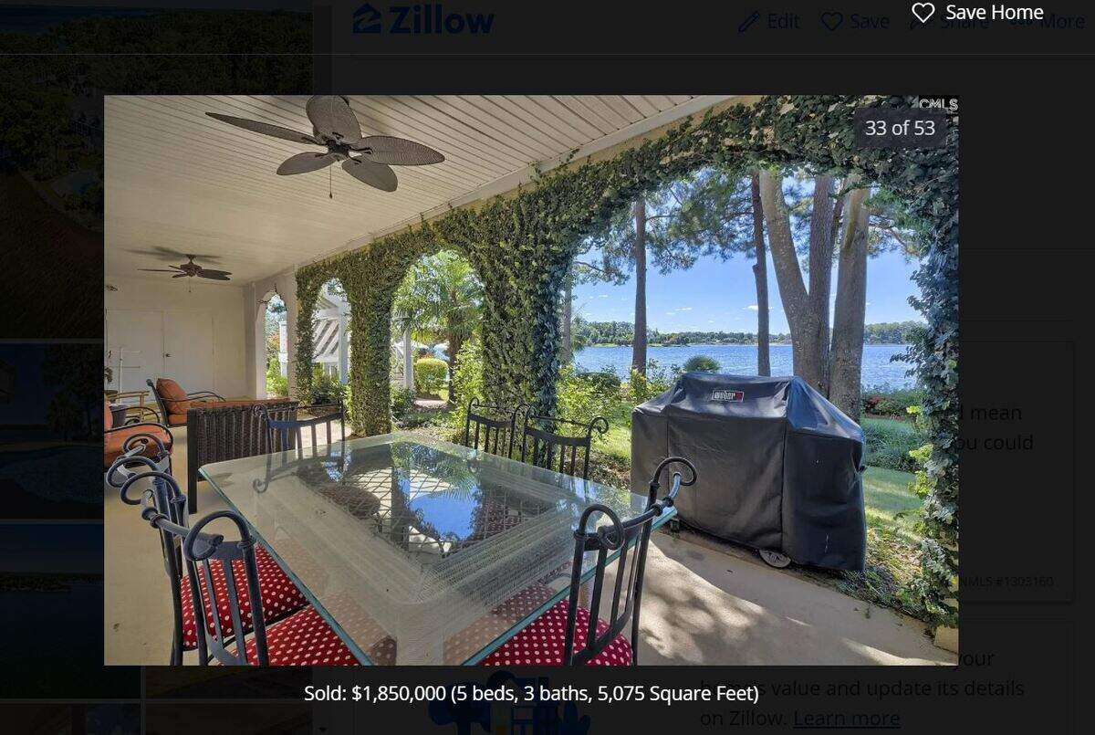 Images of a home on Lake Murray that recently sold for $1.8 million.