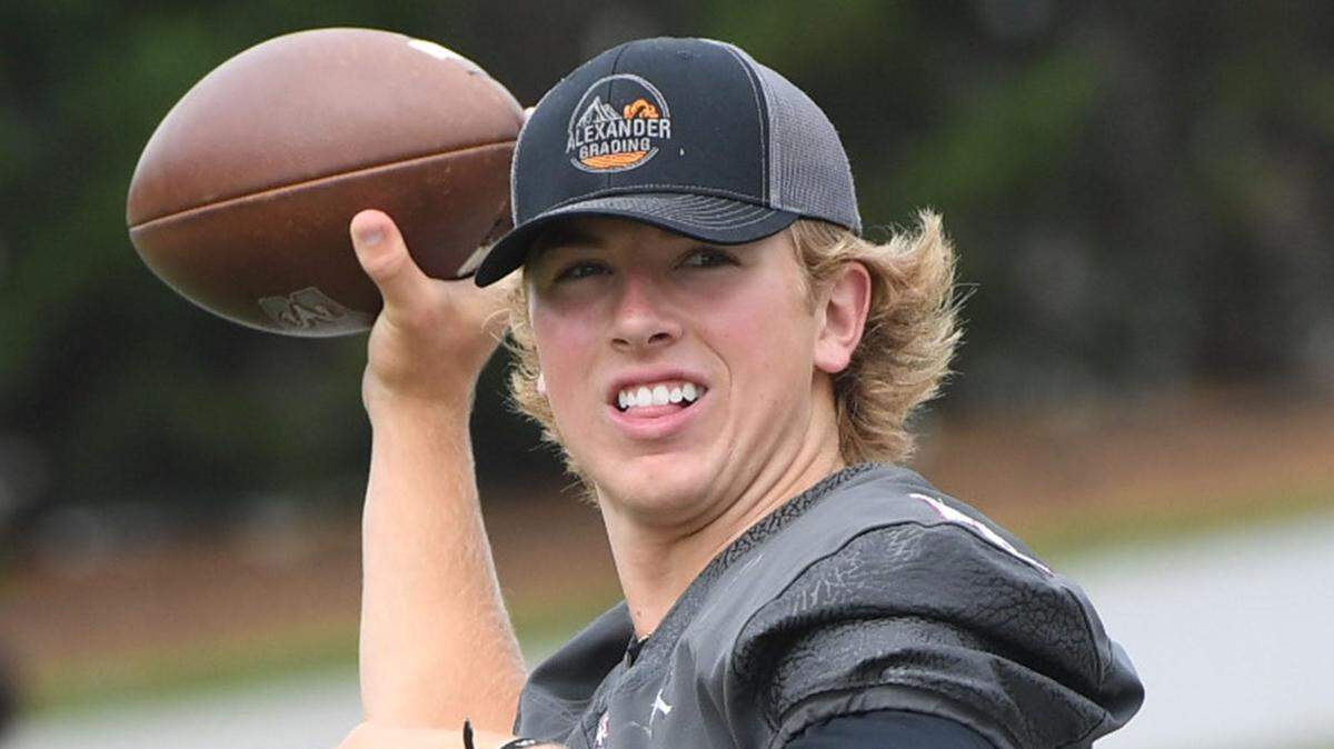 Westside High of Anderson SC quarterback Cutter Woods