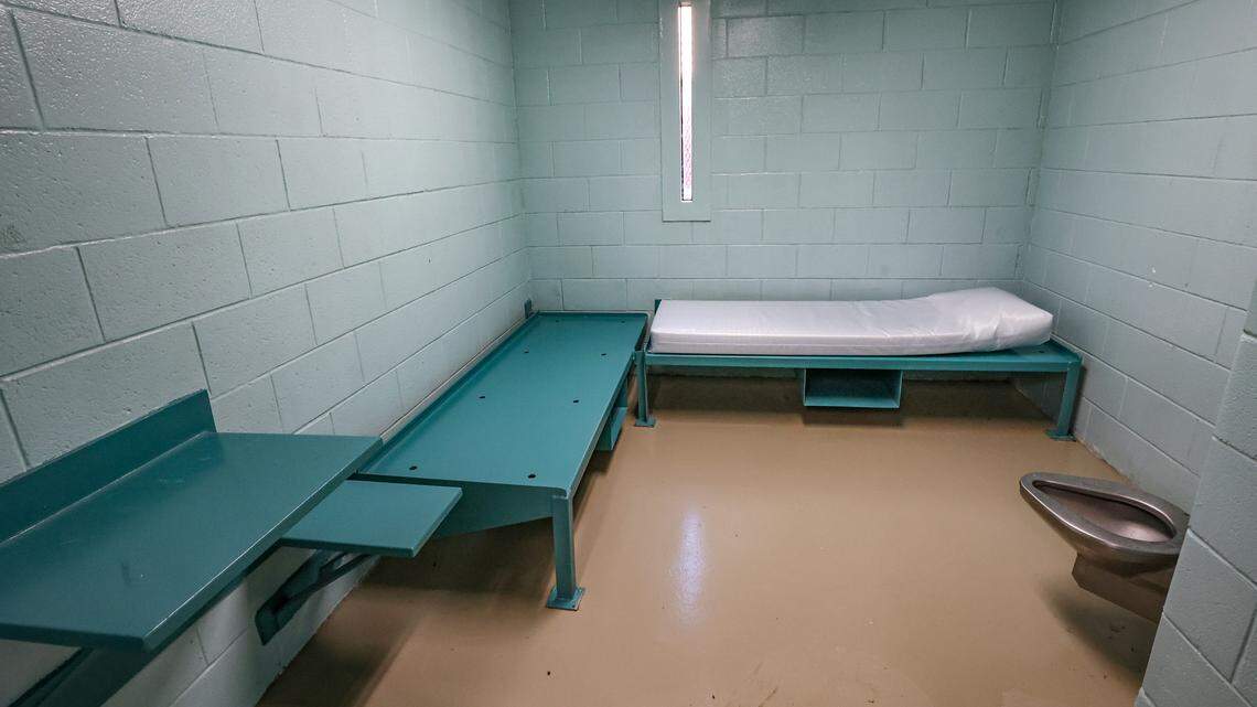 A renovated two-person cell features stainless steel fixtures at Alvin S. Glenn Detention Center in Columbia.