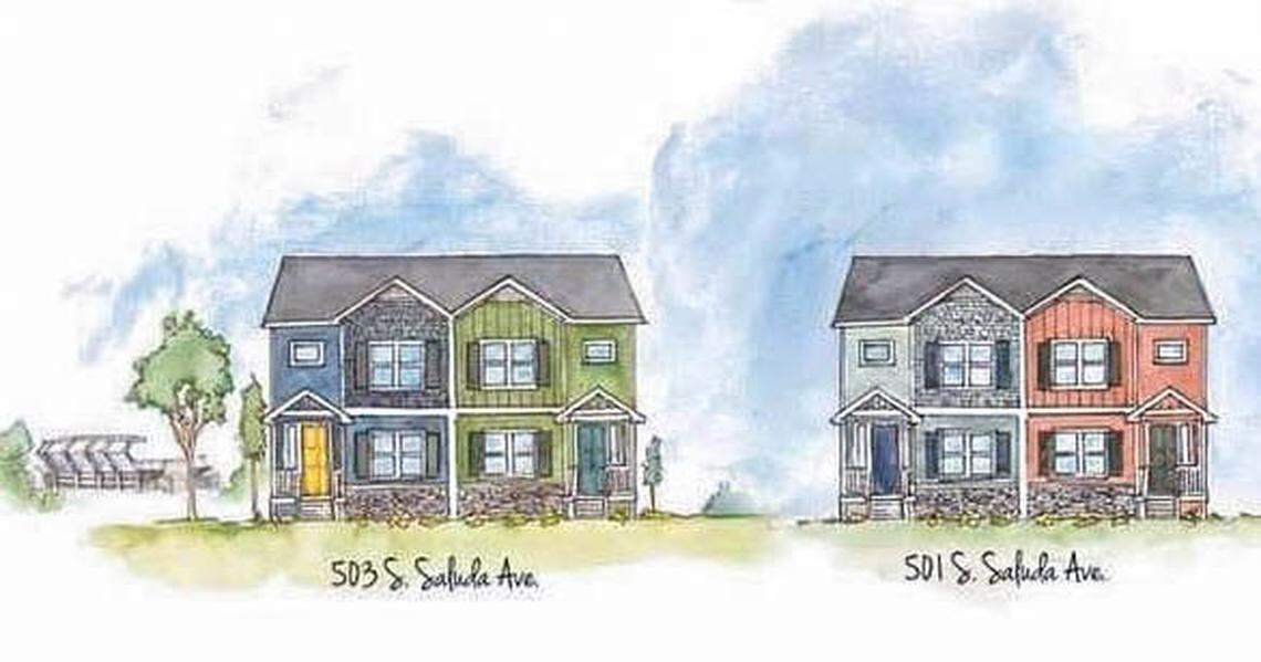 Renderings of proposed duplexes on Saluda Avenue