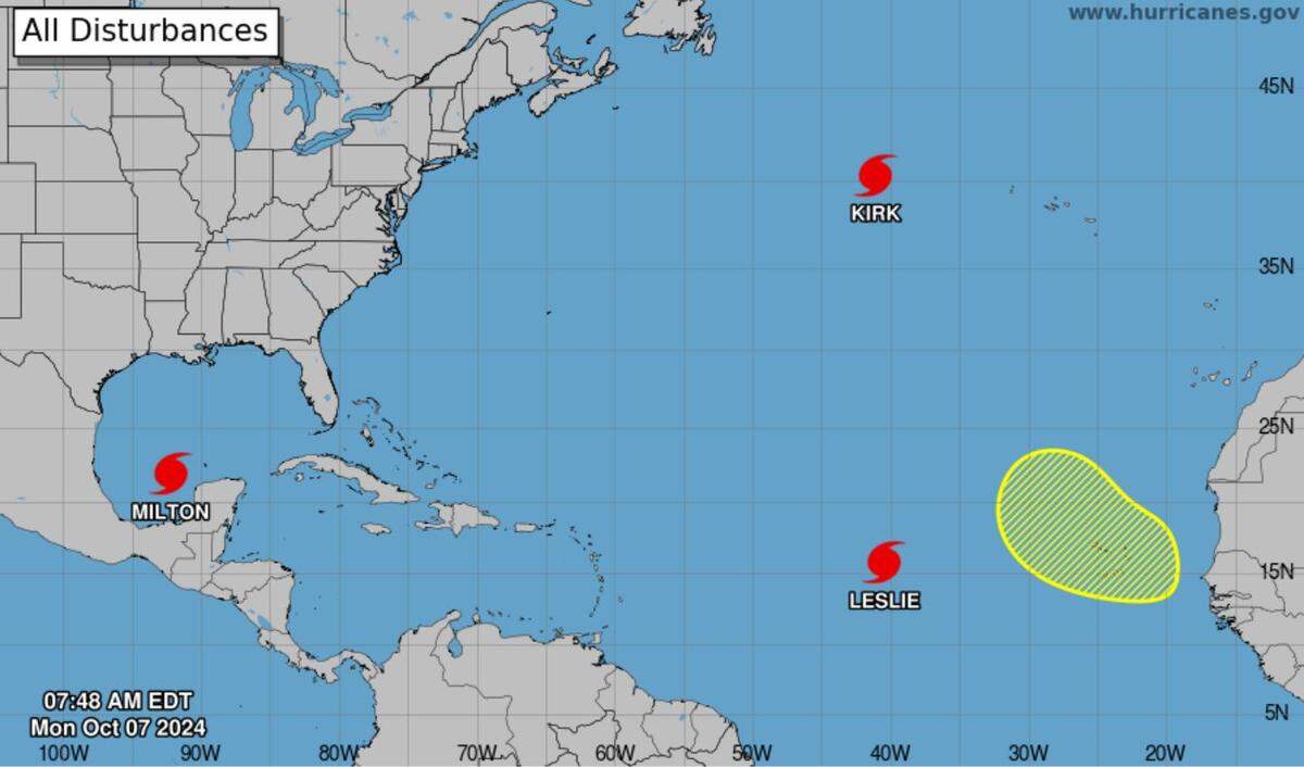 A look at the disturbances in the Atlantic Ocean.
