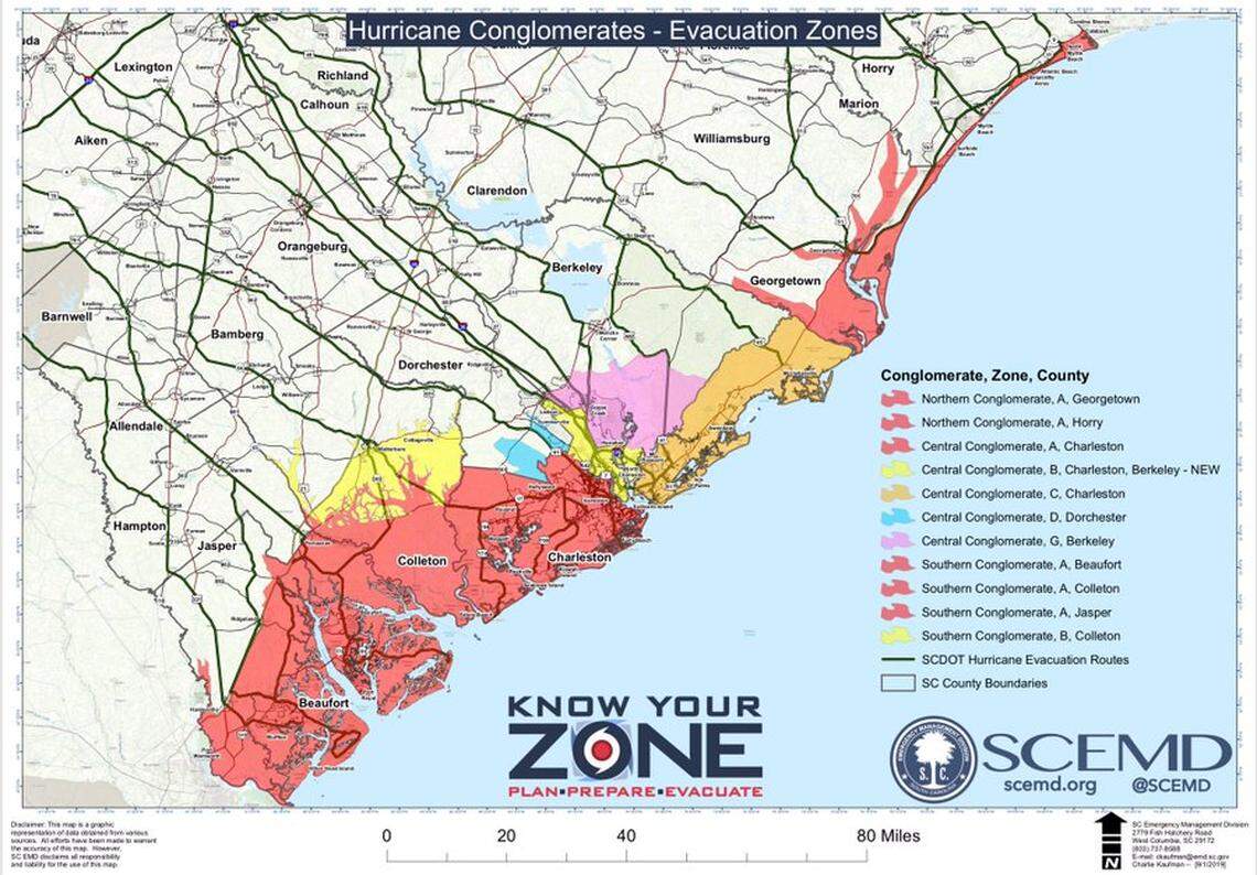 A look at South Carolina’ evacuation zones.