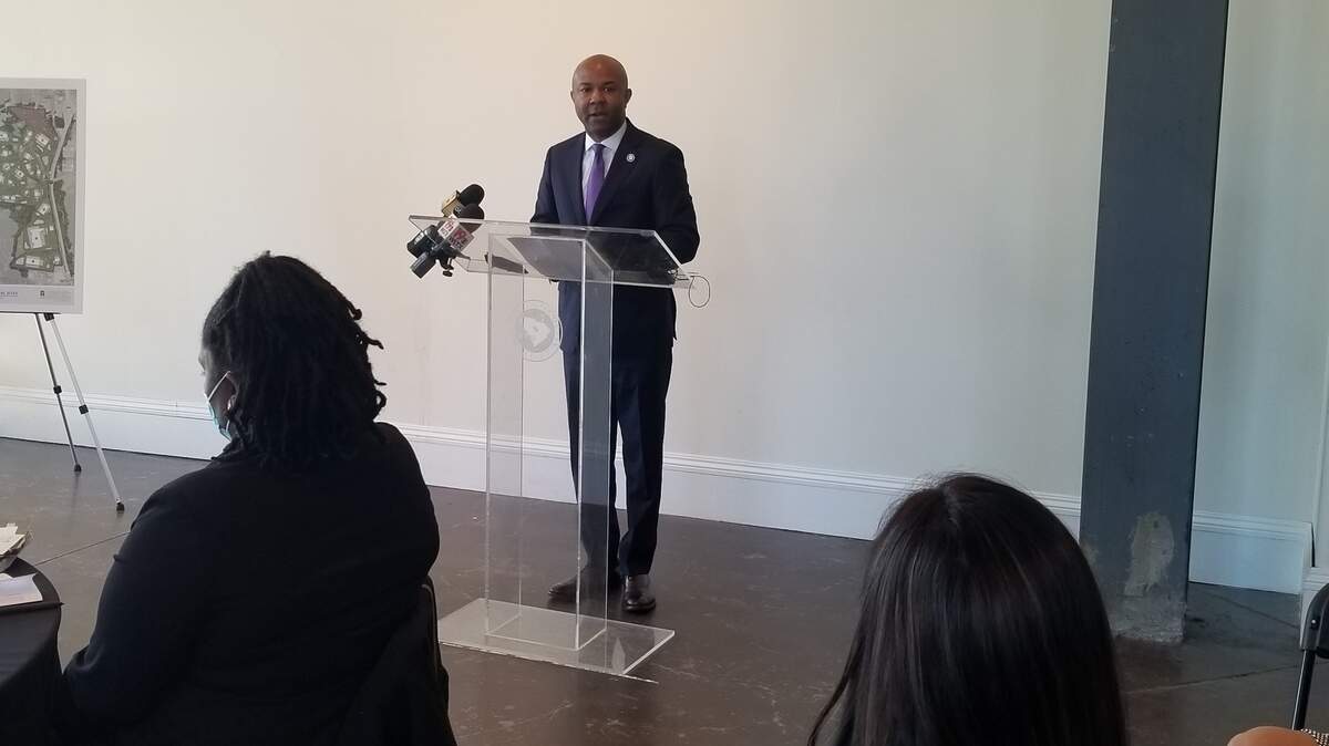 Richland County Council Chairman Overture Walker speaks on Jan. 18, 2022 as the Richland County Economic Development Office released its annual report.