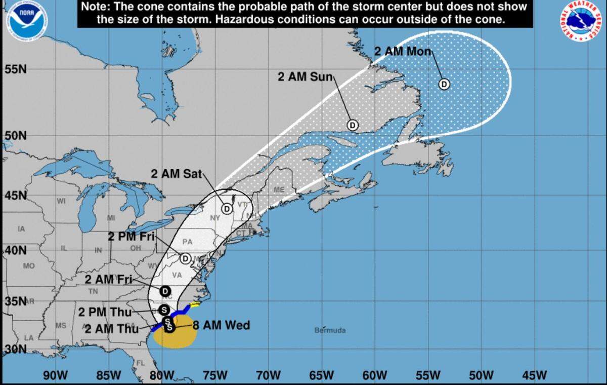 The forecast for Tropical Storm Debby tracks through South Carolina.