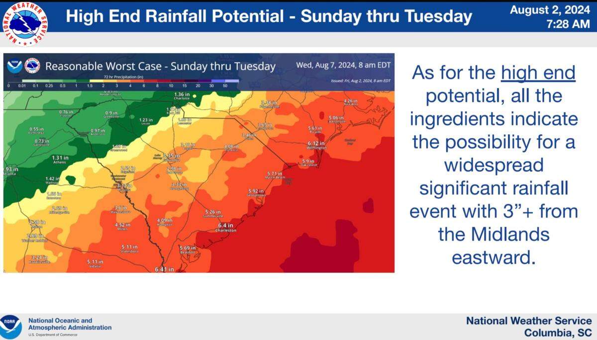An image depicting the potential of heavy rain in the Midlands early next week.